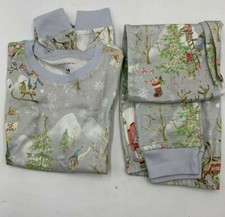 Pottery Barn Snow Day Gnomes Organic Cotton Kids Pajamas Set 14 9978J
