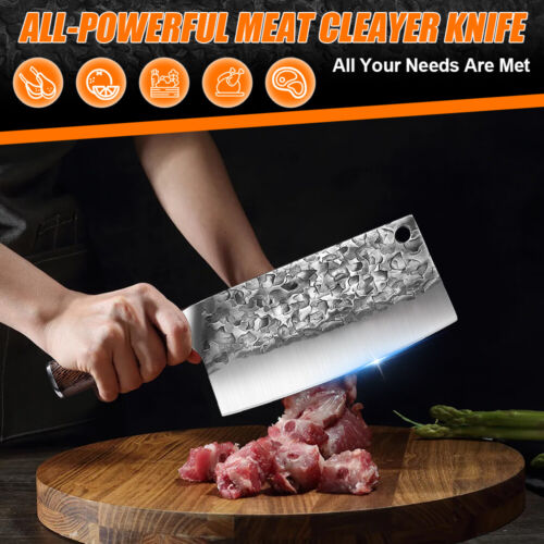 8 inch Hand Forged Butcher Knife Cleaver Kitchen Knife Serbian Chef's Knife - Picture 5 of 10