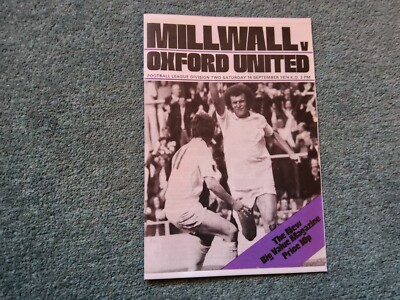 M2d Ephemera Reprint  2017 Millwall F C V Oxford Utd Programme 1974
