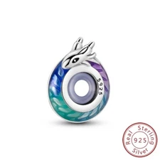 MULA New S925 Sterling Silver Charm Enamel Dragon Rubber Plug For Women Bracelet