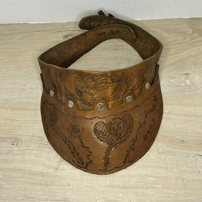 Vintage hand tooled leather boho hat Wildflower Burned Hat & Custom Lace, Leather, Feather, Dried  main image 2