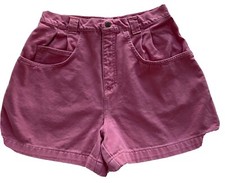 Vintage 80  s/90  s Bonjour Pink/Rose Denim Shorts High Waisted Mom Jeans Pleated