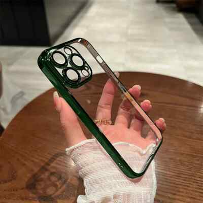 Luxury Transparent Plating iPhone Case - Hard Shockproof Cover