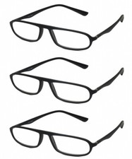 Calabria TR917 Flexie Sport Bendable Reading Glasses 2.00 Black 3 PACK Unisex