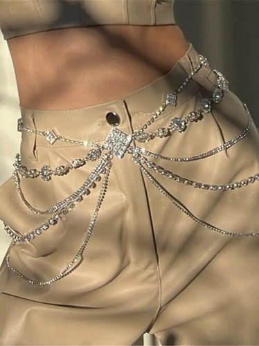 Beach Sexy Multilayer Crystal Thigh Body Chain 5 Layers Jewelry Belly Chains - Picture 7 of 14