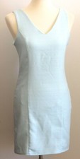 Final Touch Dress Womens Small Light Aqua Blue Sleeveless Knee Length Pencil