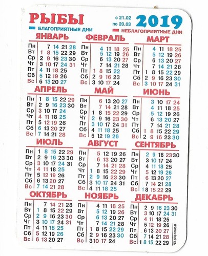 CALENDARS 2019 Pocket Wallet ZODIAC Russia - Picture 19 of 21