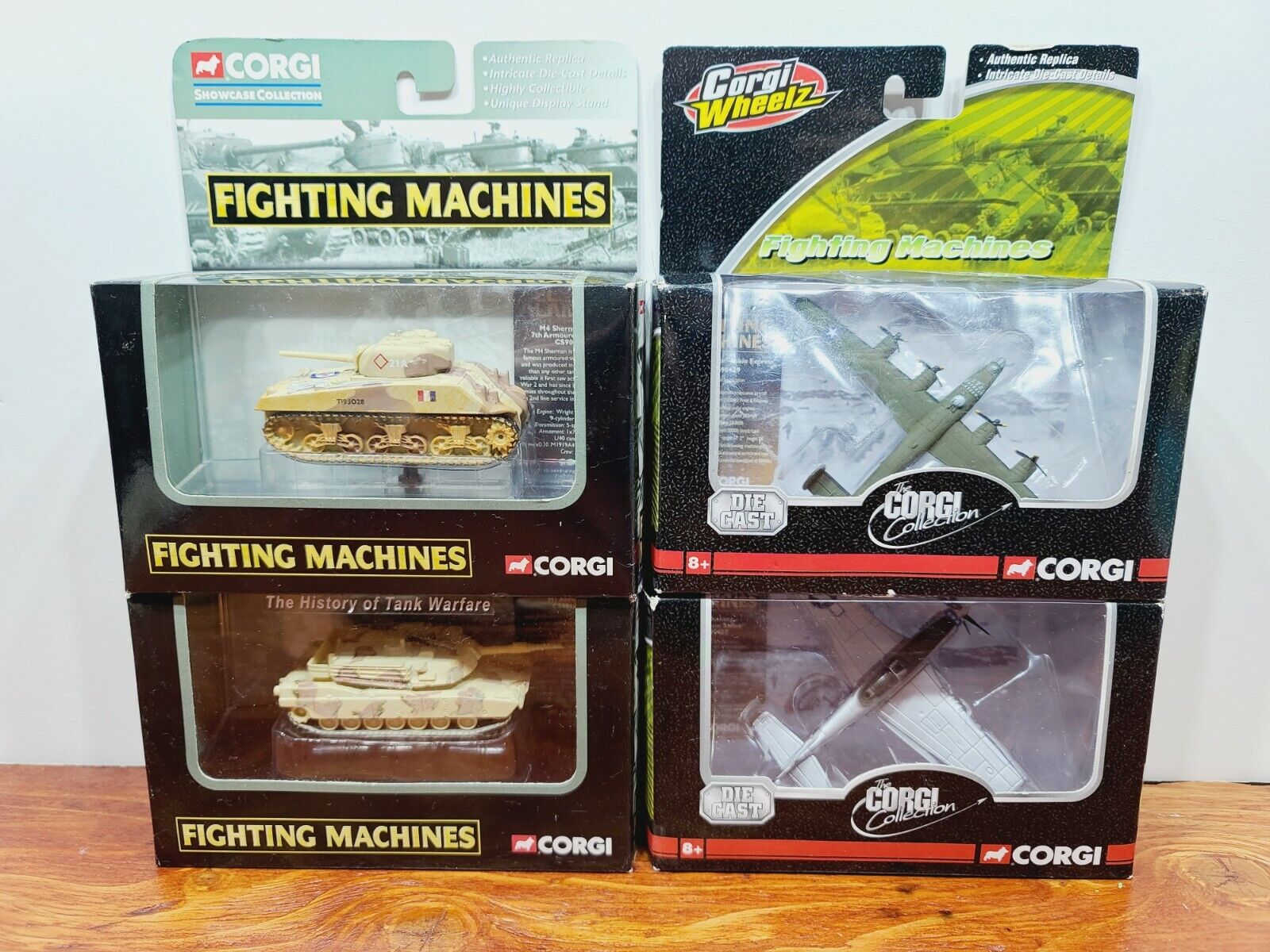 Corgi Wheelz & Fighting Machines Tanks & Planes Diecast War Lot x4 NIB Asst