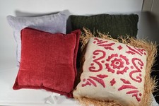 Qty.4 Accent Throw Pillows MIXED LOT - Various colors- Chenille 16"-18"