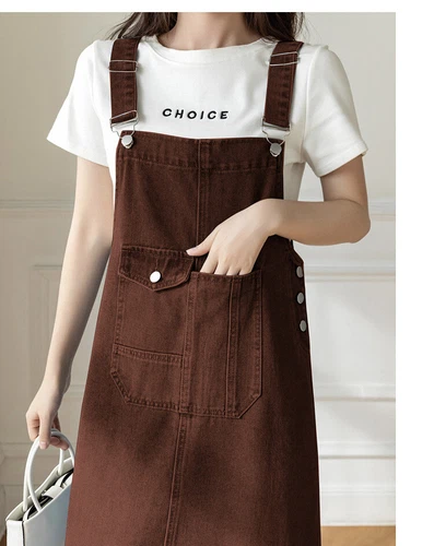 Damen Freizeit Jeansrock Overall Kleid Schürze Straps Latzkleid Geschenk- - Bild 4 von 18
