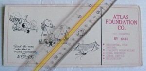 Funny Home Piling & Foundations (Shoring) Advert Ink Blotter New Orleans LA 1950