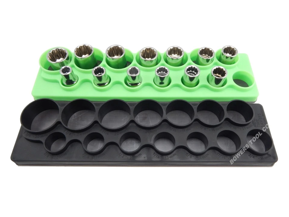 Mechanics Time Saver 1/2 Drive Magnetic Metric & SAE Shallow Socket Holder Set - Image 2 of 4