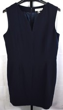 Casual Corner Plunge VNeck Dress Size 16 Black Sleeveless Sheath NWT