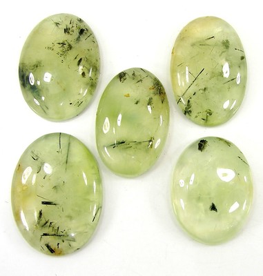 212.15 CT Natürlich Grün Prehnit Lose Edelstein Cab 29-33 MM Stein 5 PC Lot-1416