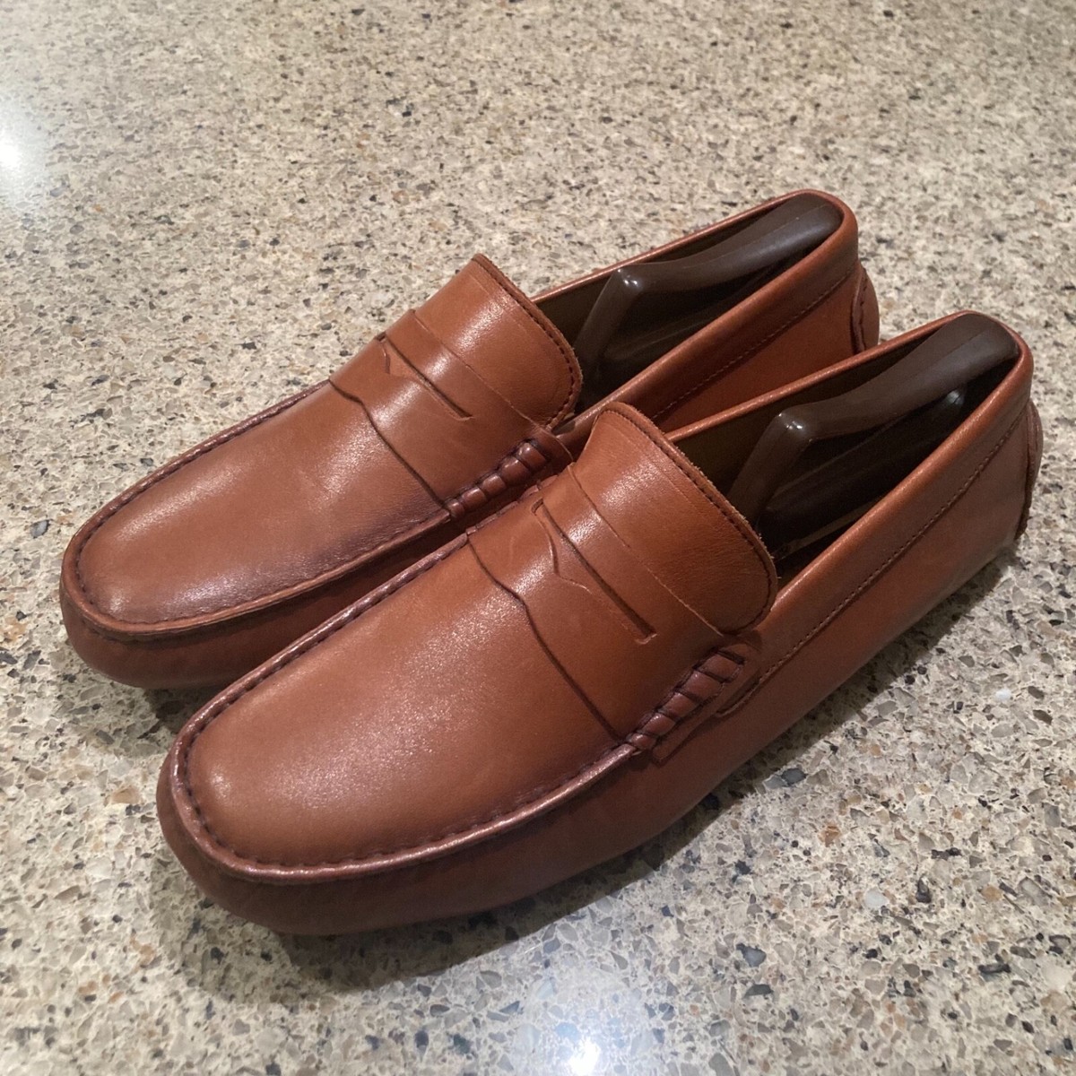 CTHY LEATHER FACET LOAFER 美品 Size 9.5 Men's Vince Camuto Esmail Dark Tan Driving Loafers | eBay