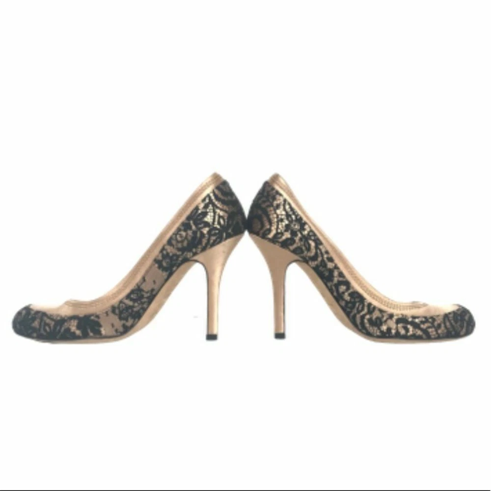 Escarpins satin Christian Dior dentelle noire 36,5