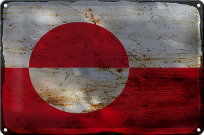 Blechschild Flagge Grönland 30x20 cm Flag Greenland Rost Deko Schild tin sign