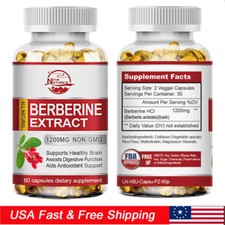 Berberine HCl 1200mg - High Potency Berberine Supplement - Blood Sugar Support