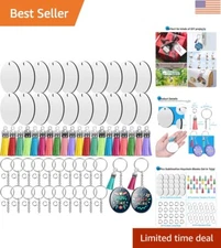 80-Piece Double-Sided Sublimation Keychains & Coasters - Ideal for DIY Projects