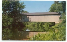 North Newport NH Corbin Covered Bridge Sugar River New Hampshire Postcard