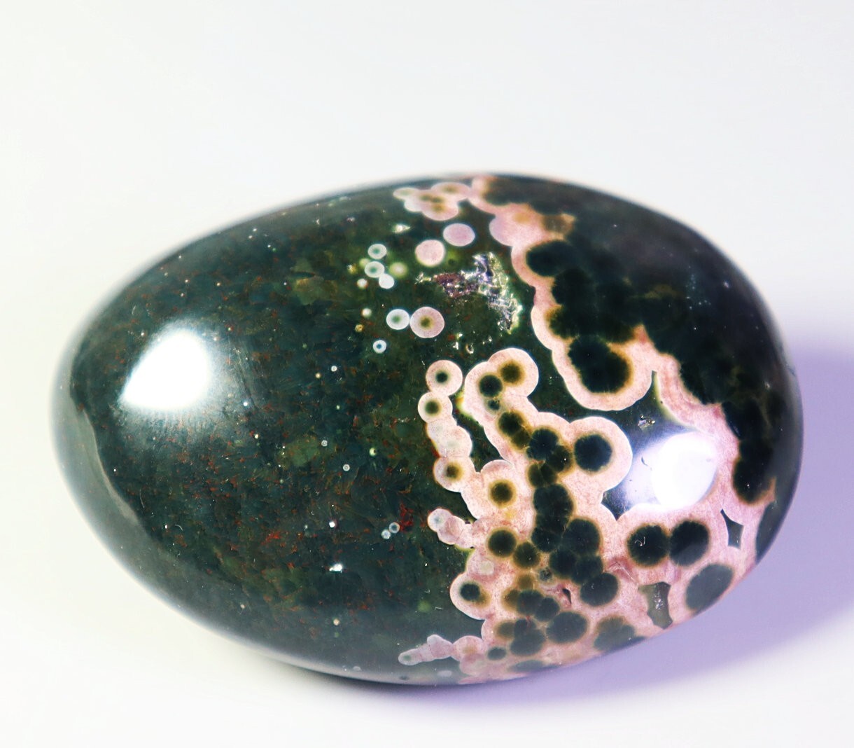 Natural Ocean Jasper Agate Eye Quartz Crystal Reiki Palm Stone Mineral Specimen