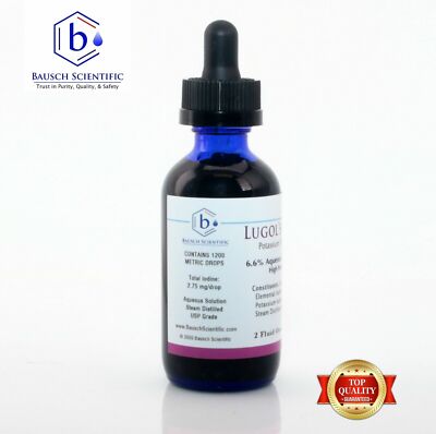 BAUSCH SCIENTIFIC Lugol's Iodine 2% Solution 3000 mcg For Thyroid Support - 2 Fl