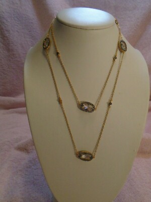 Gold plated .925 Sterling Silver with Large Cubic Zirconia Necklace