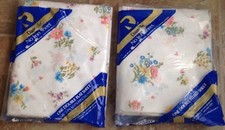 VINTAGE DANVILLE PRETTY FLORAL DOUBLE FLAT & FITTED SHEETS MADE IN USA - SEALED