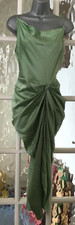 PRETTYLITTLETHING x 2 DRESSES SAGE GREEN DRAPED DRESS + BURGUNDY DRESS 8   #1361