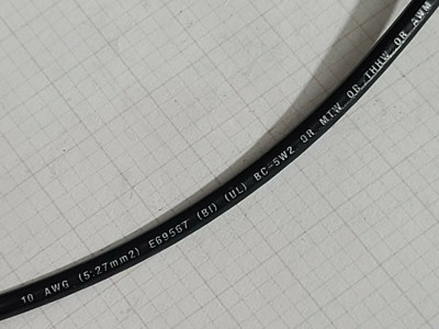 Southwire #10awg 19 Strand BC-5W2/THHW/MTW PVC Hook-up Wire Cable Black /50ft