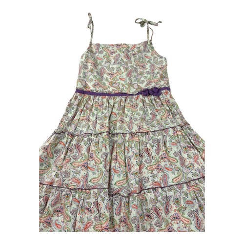 Duendes Girls’ Paisley Tiered Sundress Cream & Purple Size 10 - Picture 3 of 8