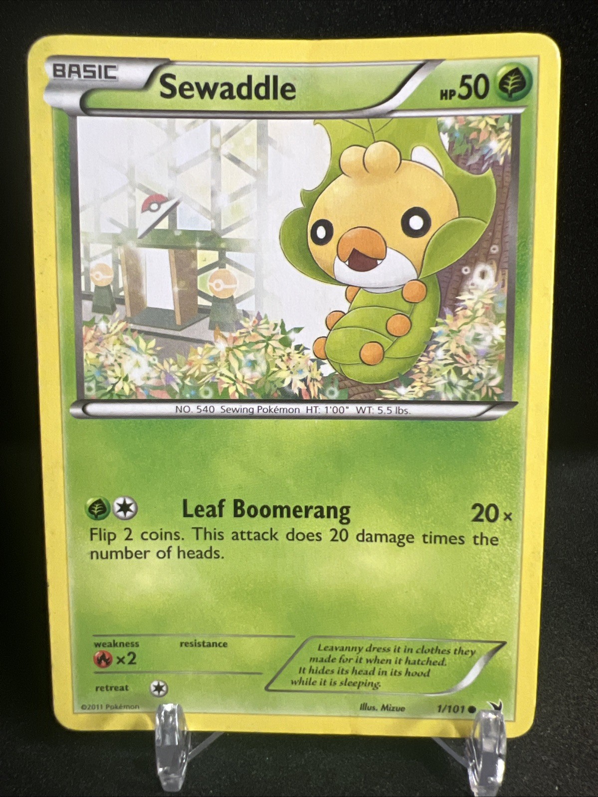 Sewaddle 1/101 Noble Victories Pokemon Card 2011