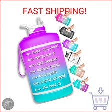 NatureWorks HydroMATE Gallon Water Bottle with Straw BPA FREE Leak Proof Reusabl