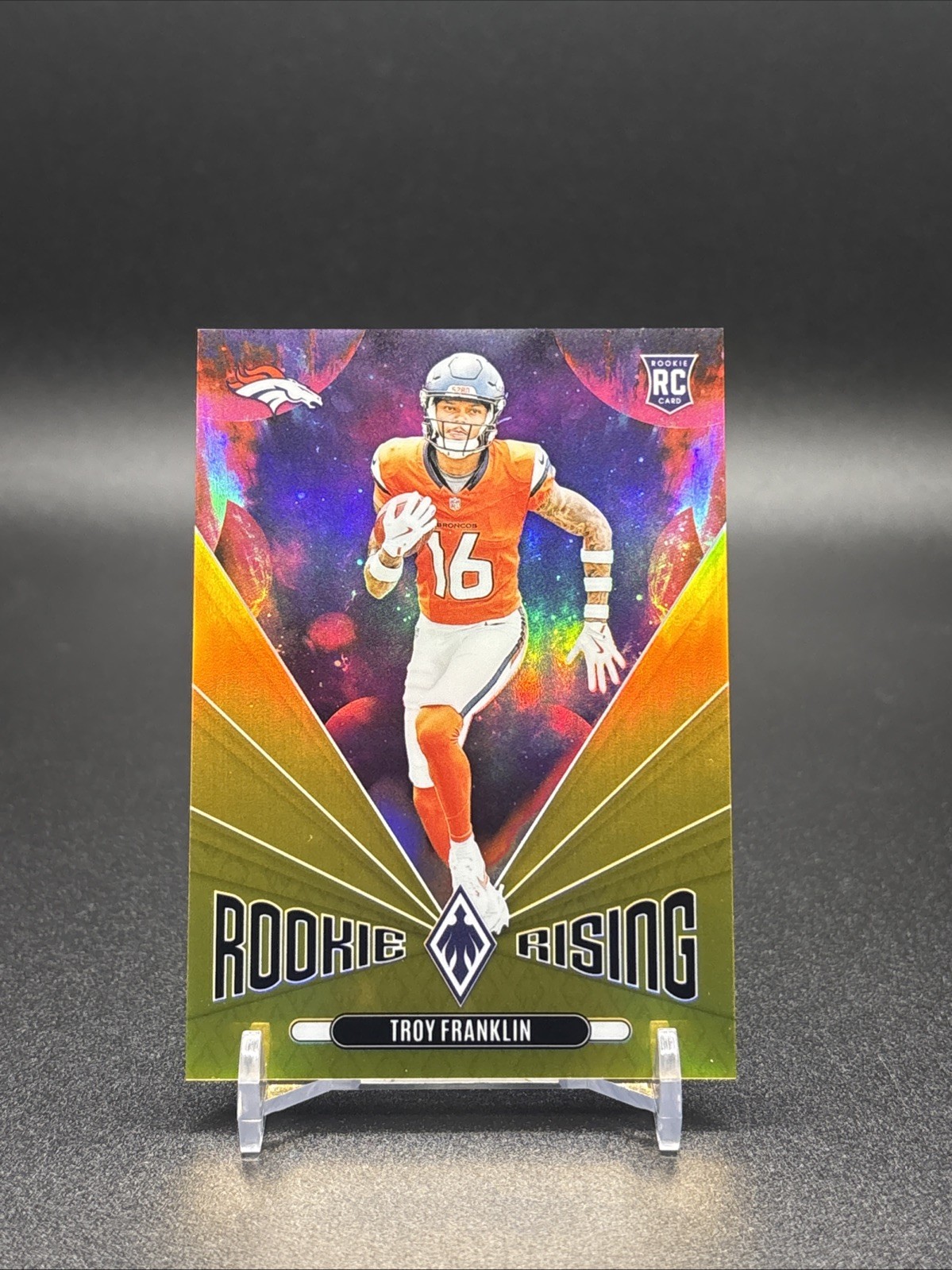 Troy Franklin 2024 Panini Phoenix Rookie Rising GOLD /10 #RR-TFN Broncos RC