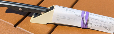 Pampered Chef 1046 Paring Knife with Sharpener, Black Handle, Protective Case