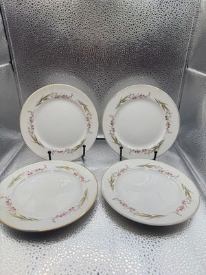 Prestige Fine China Japan Bread Appetizer Plates 6.5'' Purple Floral Vintage Set