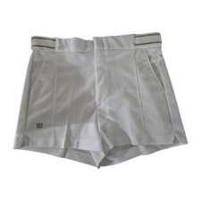 Vintage 1980's Men's WILSON Tennis Shorts Waist 36 White Short Pockets