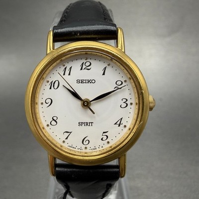 67 稼働 SEIKO レディース 時計　箱付き ゴールド　SPIRIT 丸型 Seiko Spirit Watch Women 24mm White Dial Gold Tone Round 1F21-0H70