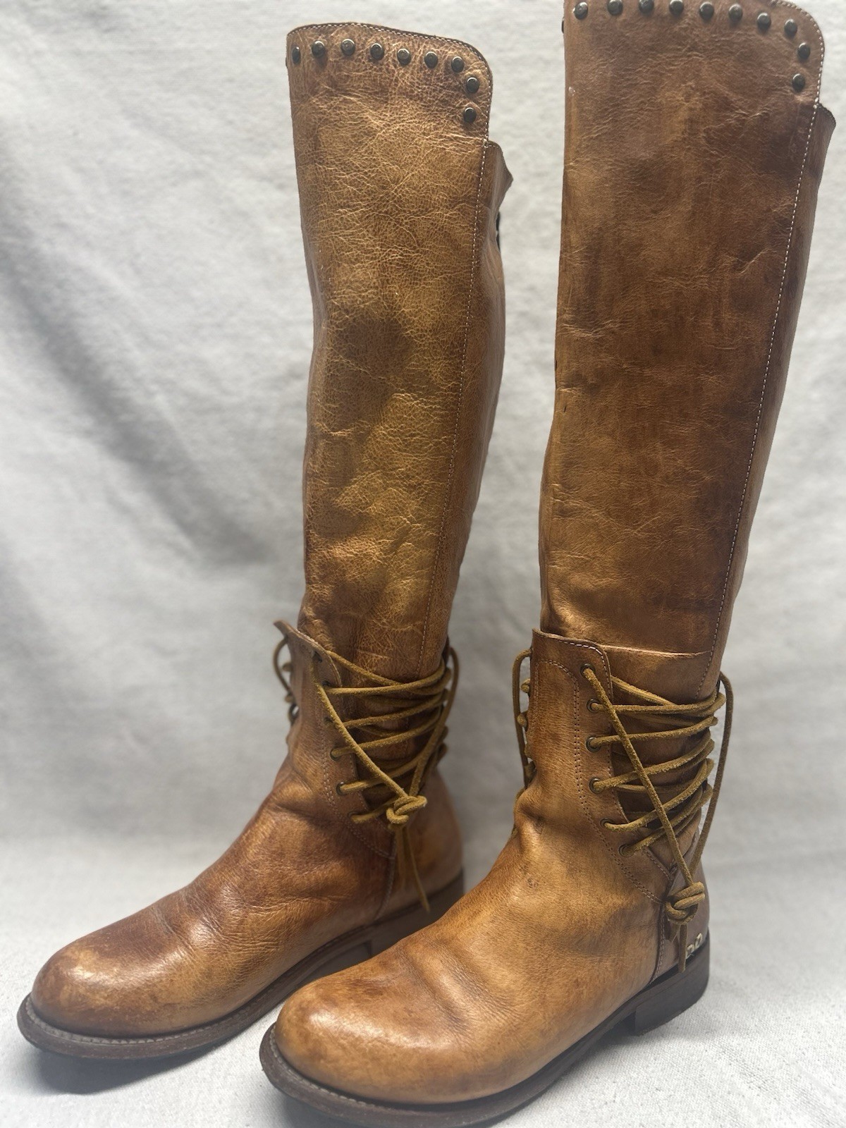 Botas de montar altas hechas a mano Bed Stu LOXLEY talla 10 de cuero coñac serie zapatero