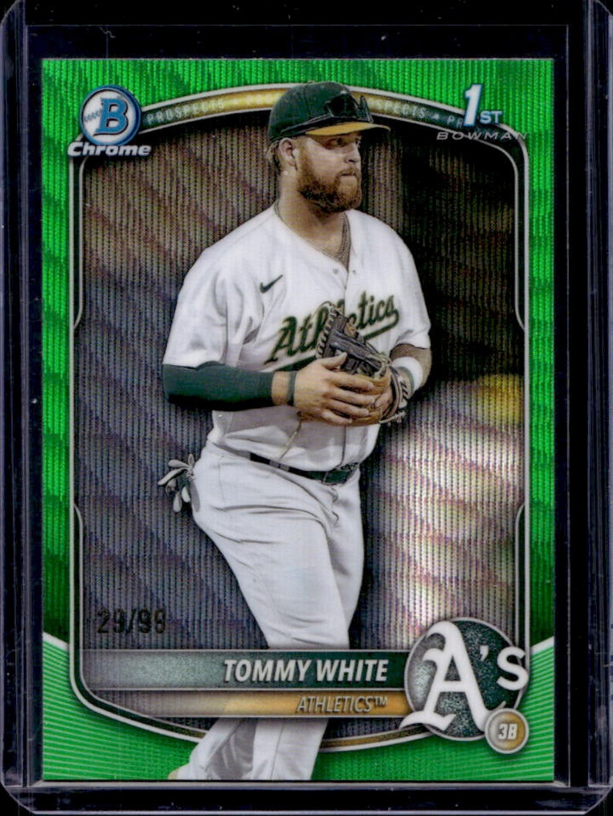 2025 Bowman Chrome Tommy White Green Wave Refractor 1st #29/99