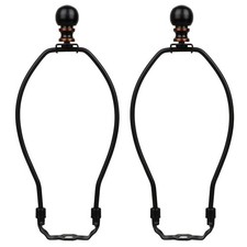 8 Inch Lamp Harp 2 Set Black Shade Holder Finial DIY Detachable Bracket Metal