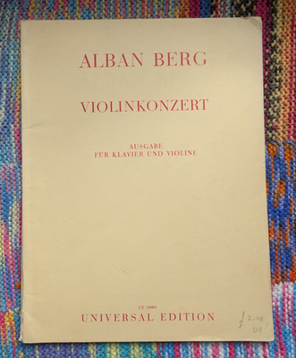 Alban Berg Violin Concerto Vln part & Piano Reduction Universal Edition C1938