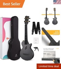 Black 23'' Ukulele with Case and Accessories