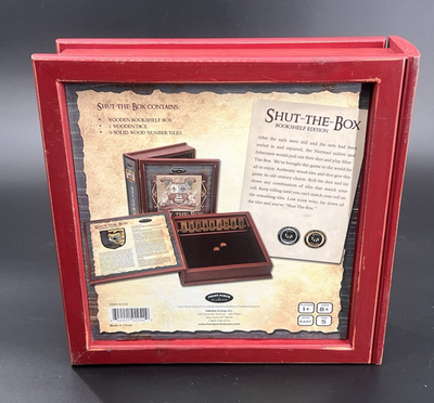 Front Porch Classics Vintage Shut The Box Game Wooden Bookshelf
