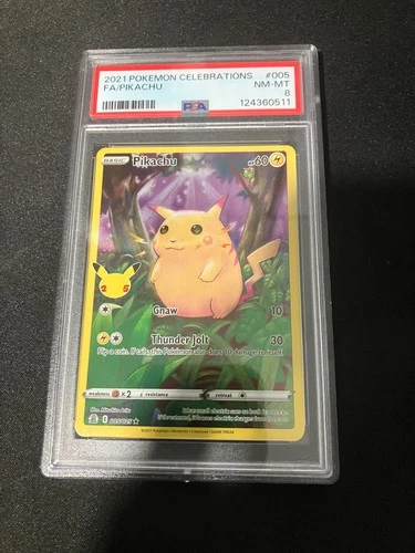 2021 POKEMON CELEBRATIONS #005 FULL ART/PIKACHU PSA 8