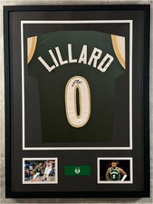 Damian Lillard Signed Jersey Framed W/ JSA COA Milwaukee Bucks Green Auto