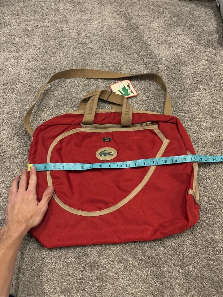 NEW Vintage Izod Lacoste Lark Alligator Red Duffel Travel Bag 80s / 90s NWT - Image 4 of 4