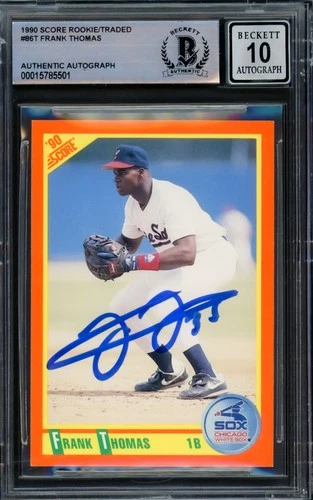 Frank Thomas Signed 1990 Score Traded RC 86T White Sox Auto GM 10 Beckett