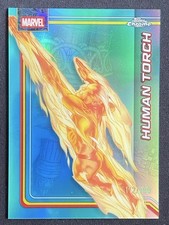 Human Torch 2026 Topps Chrome Marvel Comics Aqua Refractor Base /199 #51