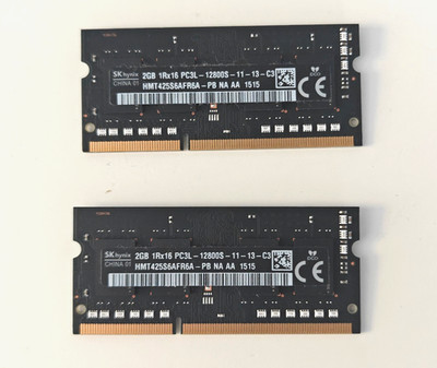 4 GB DDR3-RAM 204-pin SO-DIMM PC3-12800S 2x 2GB Skhynix getestet